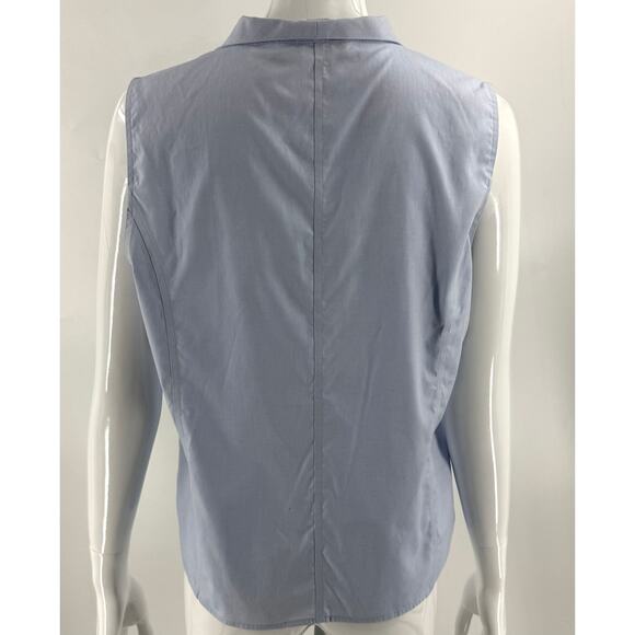 Calvin Klein Womens Sleeveless Button Up Top Size 14 Collared Non Iron Shirt - Picture 3 of 5